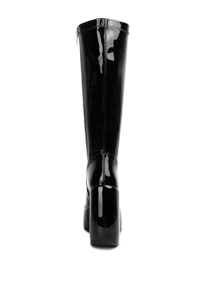 “KENDRA” Patent High Platfrom Calf Boots