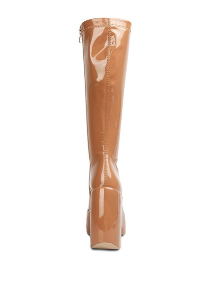 “KENDRA” Patent High Platfrom Calf Boots