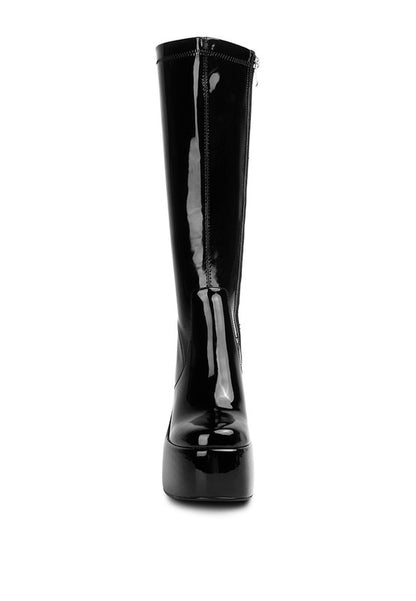 “KENDRA” Patent High Platfrom Calf Boots