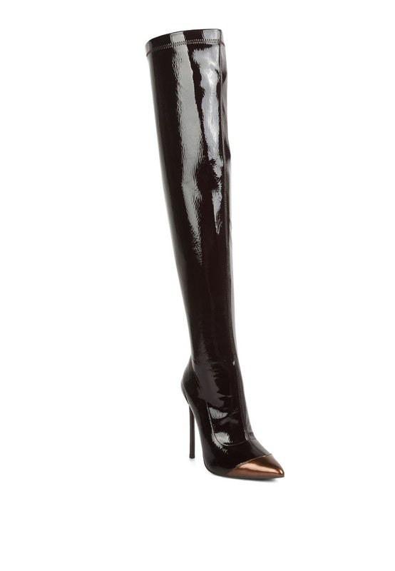 “WENDY” High Heel Patent Long Boots