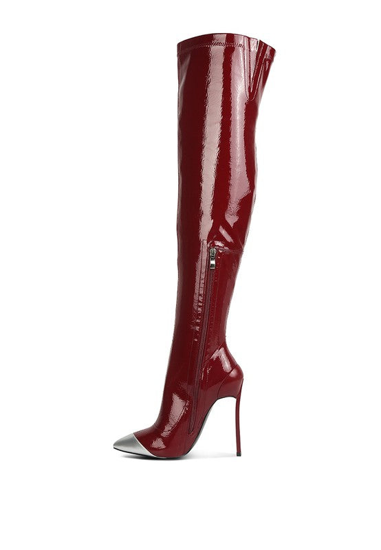 “WENDY” High Heel Patent Long Boots