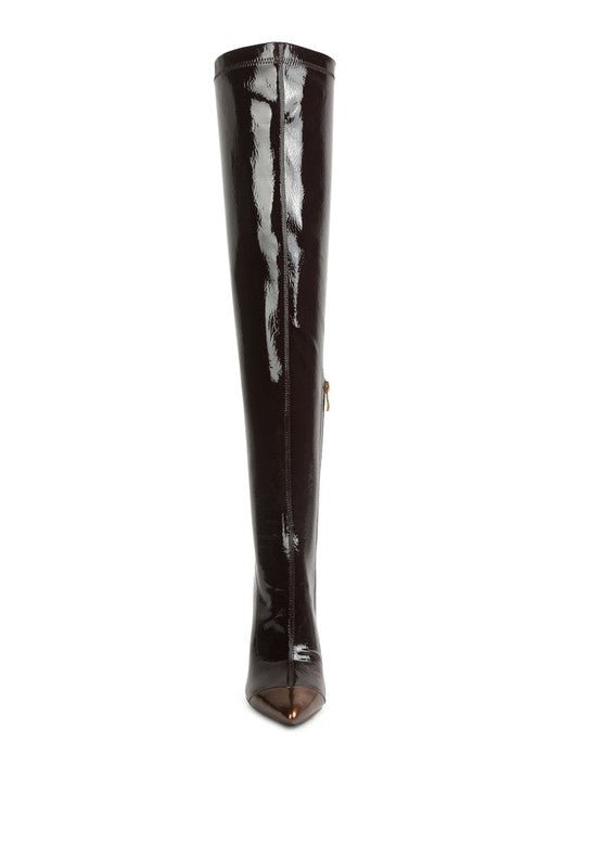 “WENDY” High Heel Patent Long Boots