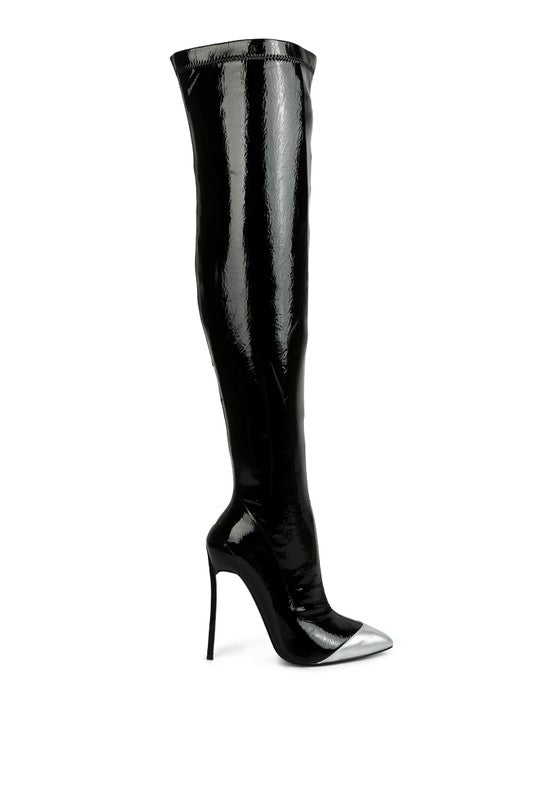 “WENDY” High Heel Patent Long Boots