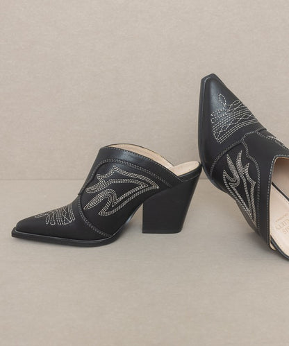 “KIARA” Western Inspired Heeled Mule