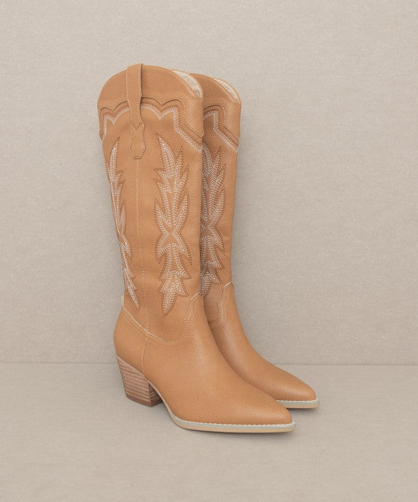 “AINSLEY” - Embroidered Cowboy Boot