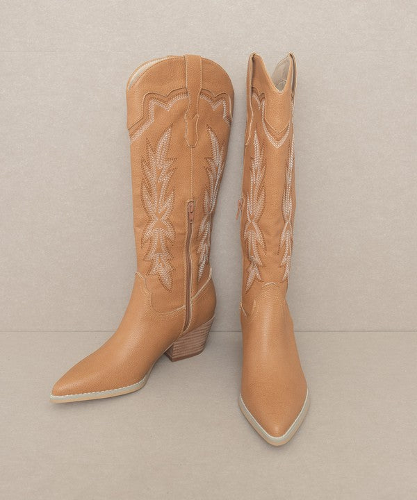 “AINSLEY” - Embroidered Cowboy Boot