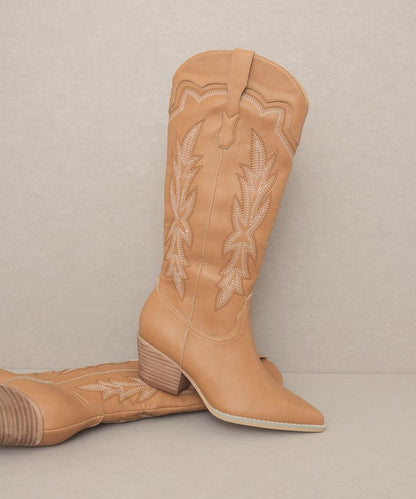 “AINSLEY” - Embroidered Cowboy Boot