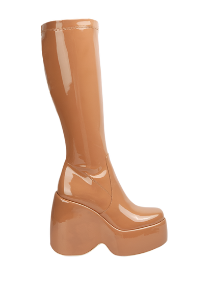 “KENDRA” Patent High Platfrom Calf Boots