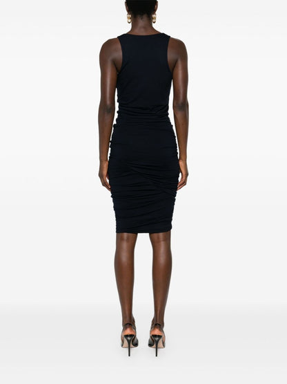 Saint Laurent ruched V-neck mini dress