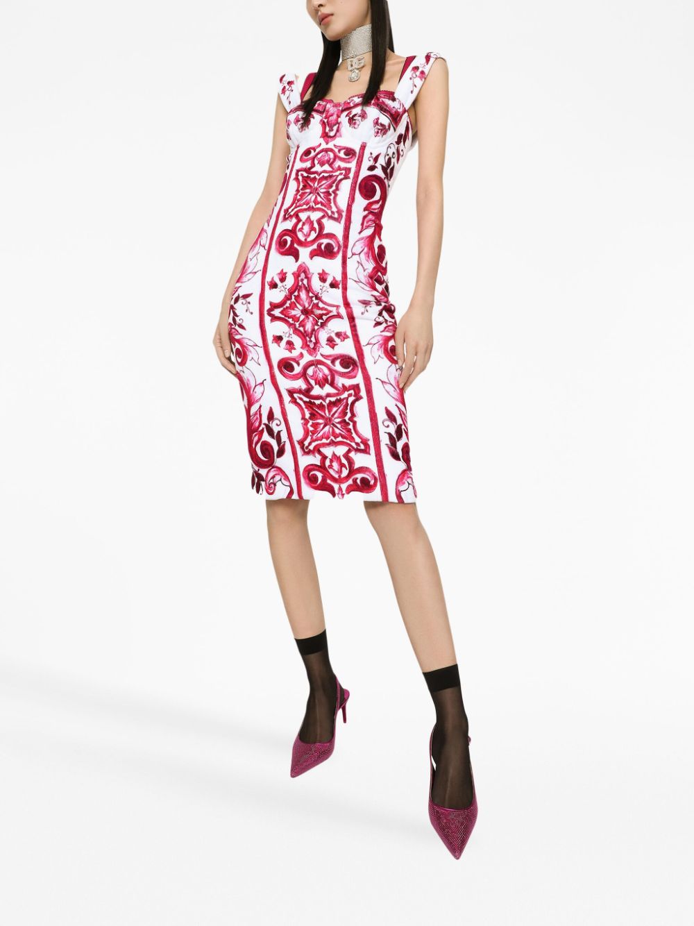 Dolce & Gabbana graphic-print sleeveless dress