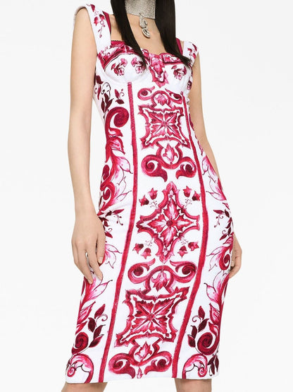 Dolce & Gabbana graphic-print sleeveless dress