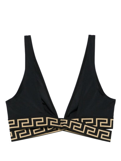 Versace greca print bikini top