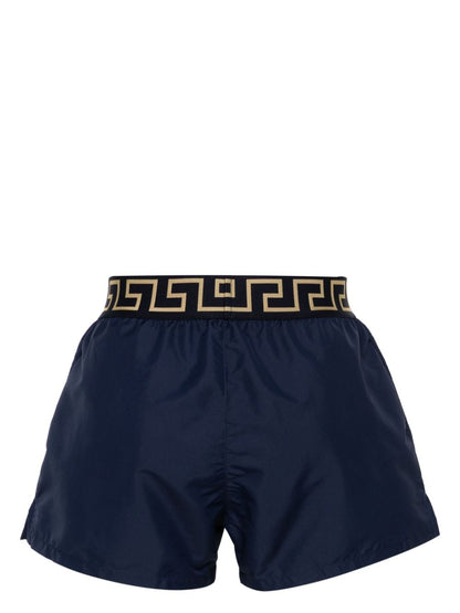 Versace Greca Border swim shorts in Blue