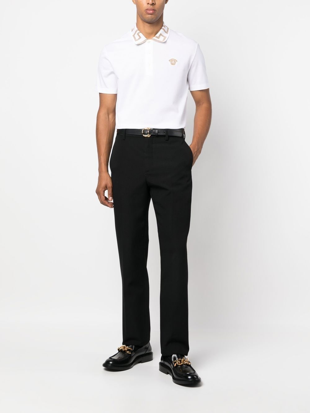 Versace Greca short-sleeved polo shirt