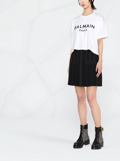 Balmain cropped logo print T-shirt