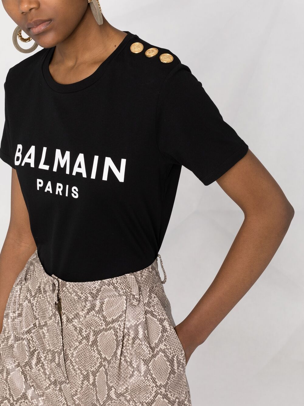 Balmain Logo Print Cotton T-shirt