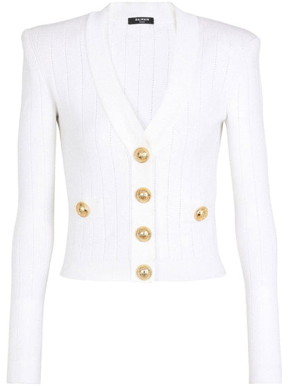 Balmain knitted V-neck cropped cardigan