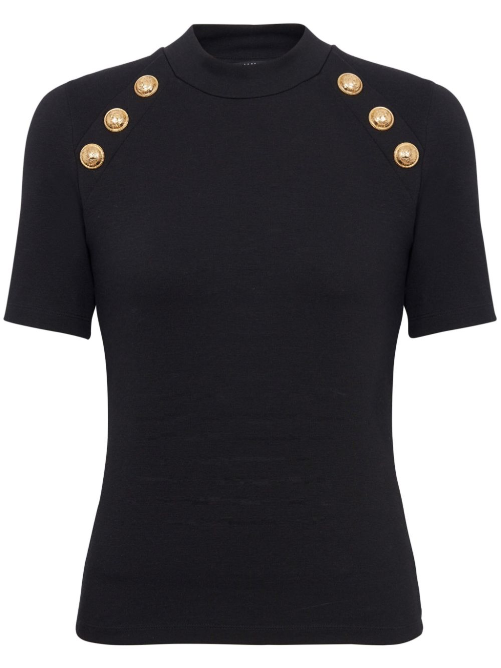 Balmain 6-button raglan-sleeve T-shirt