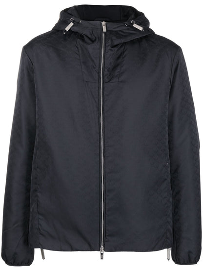 Emporio Armani Monogram-pattern hooded jacket