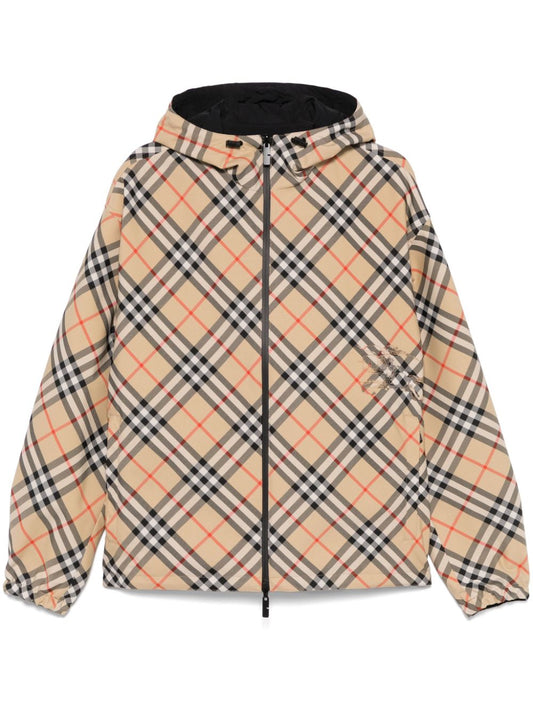 Burberry check pattern reversible jacket