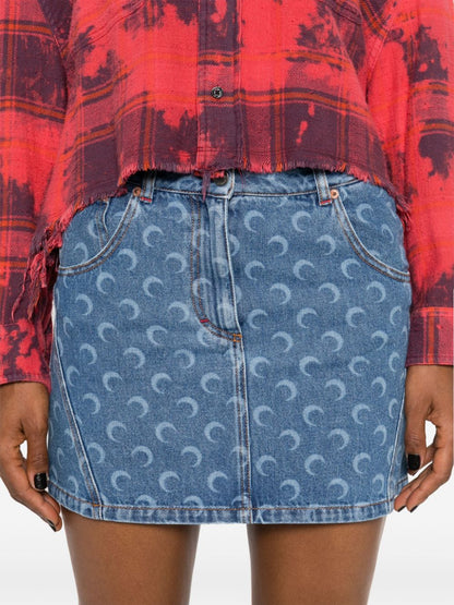 Marine Serre Denim Mini Skirt