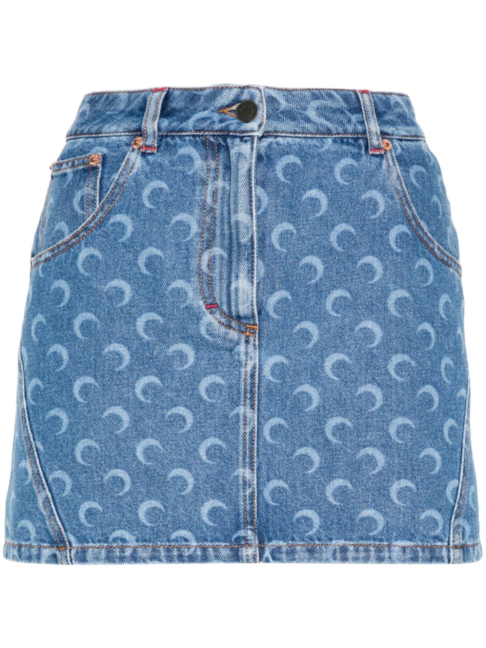 Marine Serre Denim Mini Skirt