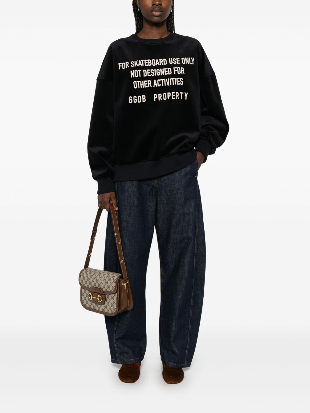 Golden Goose crew neck sweatshirt with embroidered lettering