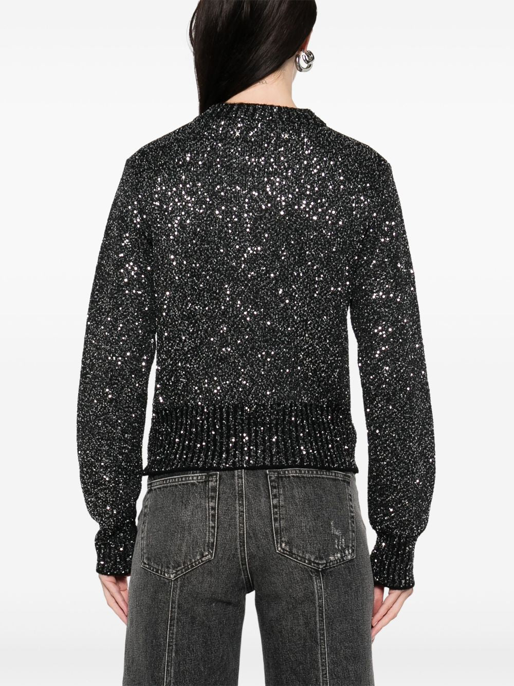 Golden Goose wool blend cropped sweater with all-over sequins