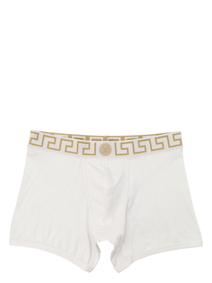 Versace Greca border trunks in white