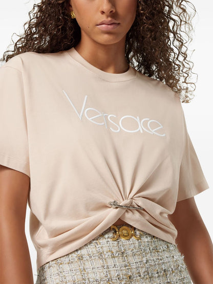 Versace 1978 Re-Edition Logo Safety Pin Short T-Shirt