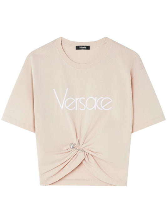 Versace 1978 Re-Edition Logo Safety Pin Short T-Shirt