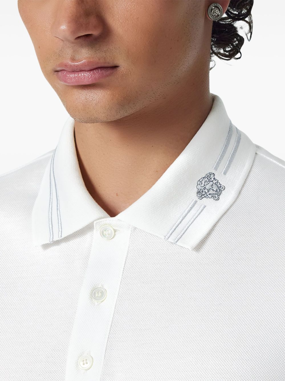 Versace Medusa embroidered polo