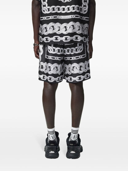 Versace Medusa Chains Silk Shorts