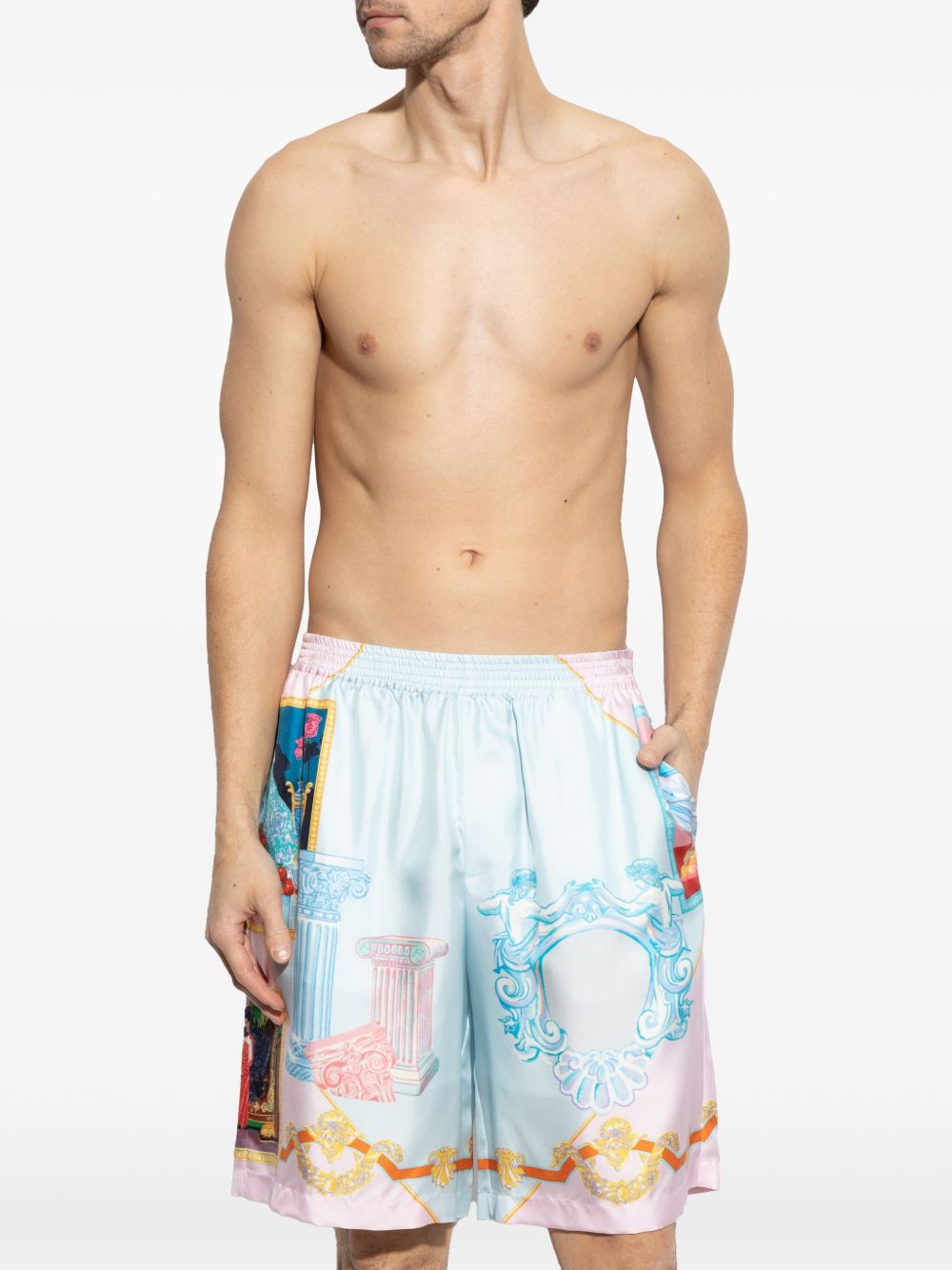 Versace printed silk shorts