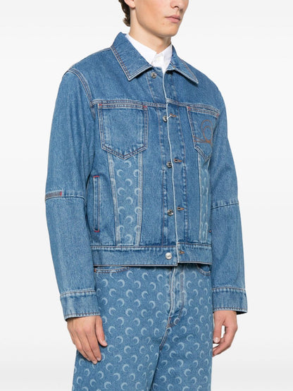 Marine Serre crescent moon-print denim jacket