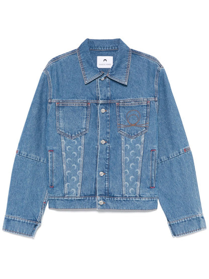 Marine Serre crescent moon-print denim jacket