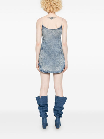 Diesel Tencel denim mini dress with fringes