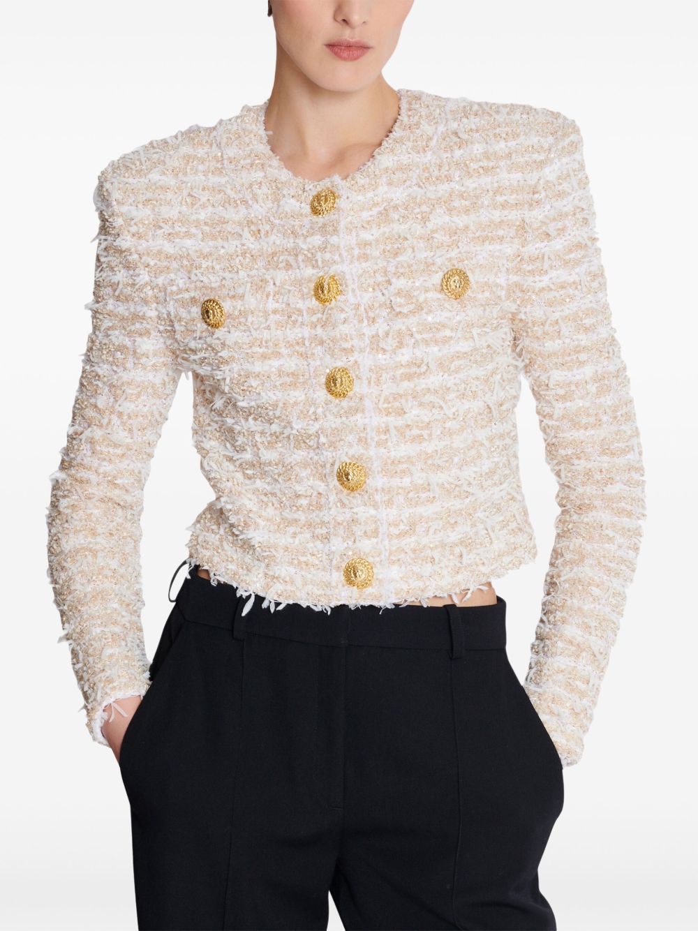 Balmain Balmain cropped tweed jacket