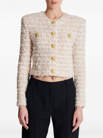 Balmain Balmain cropped tweed jacket