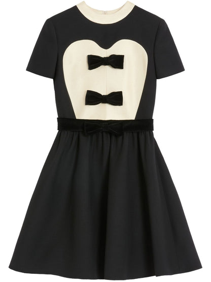 Valentino crepe couture short dress with bows