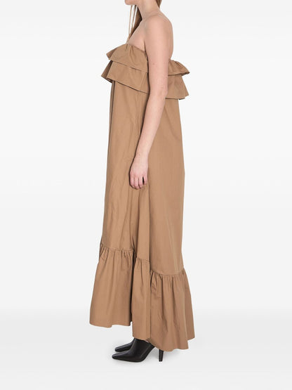 Saint Laurent ruffle-detail maxi dress