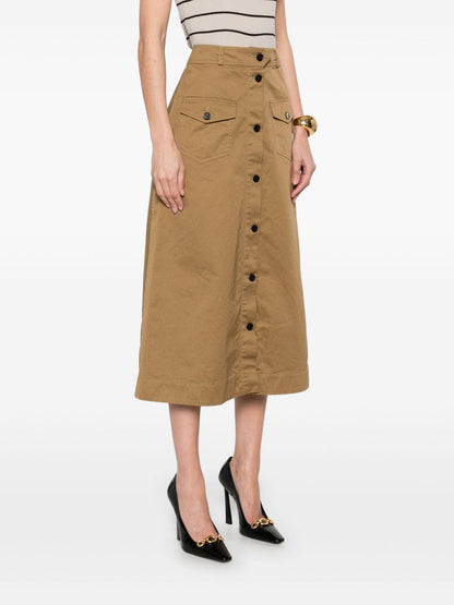 Saint Laurent Cotton midi skirt