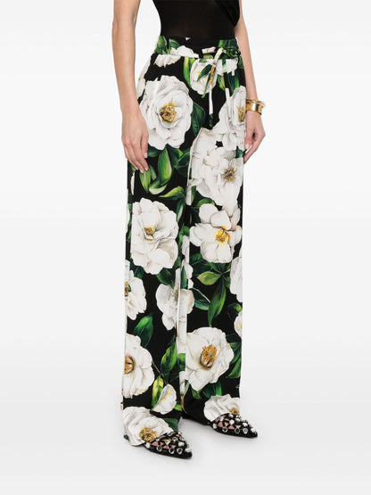 Dolce & Gabbana floral silk pants