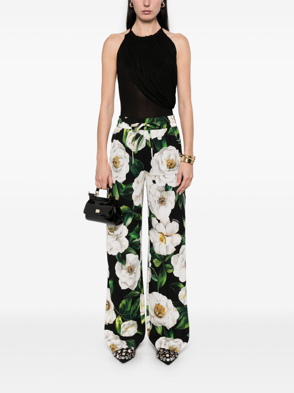 Dolce & Gabbana floral silk pants