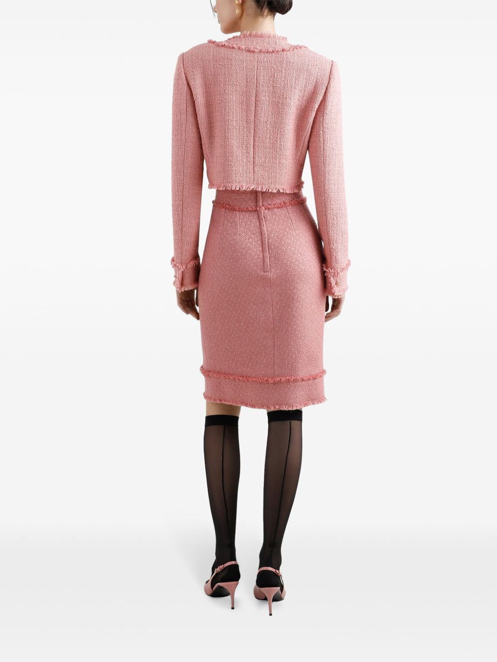 Dolce & Gabbana Short raschel tweed jacket in Pink