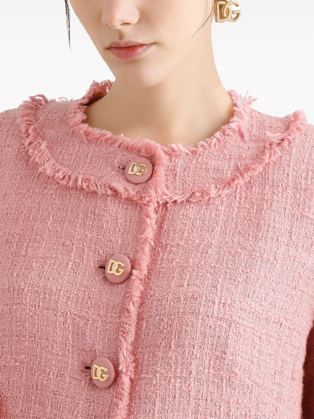 Dolce & Gabbana Short raschel tweed jacket in Pink