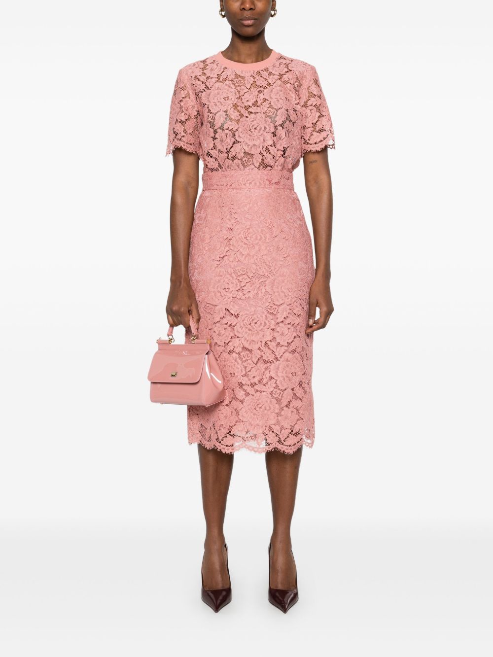 Dolce & Gabbana midi skirt in light pink