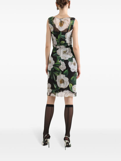 Dolce & Gabbana floral print chiffon midi dress