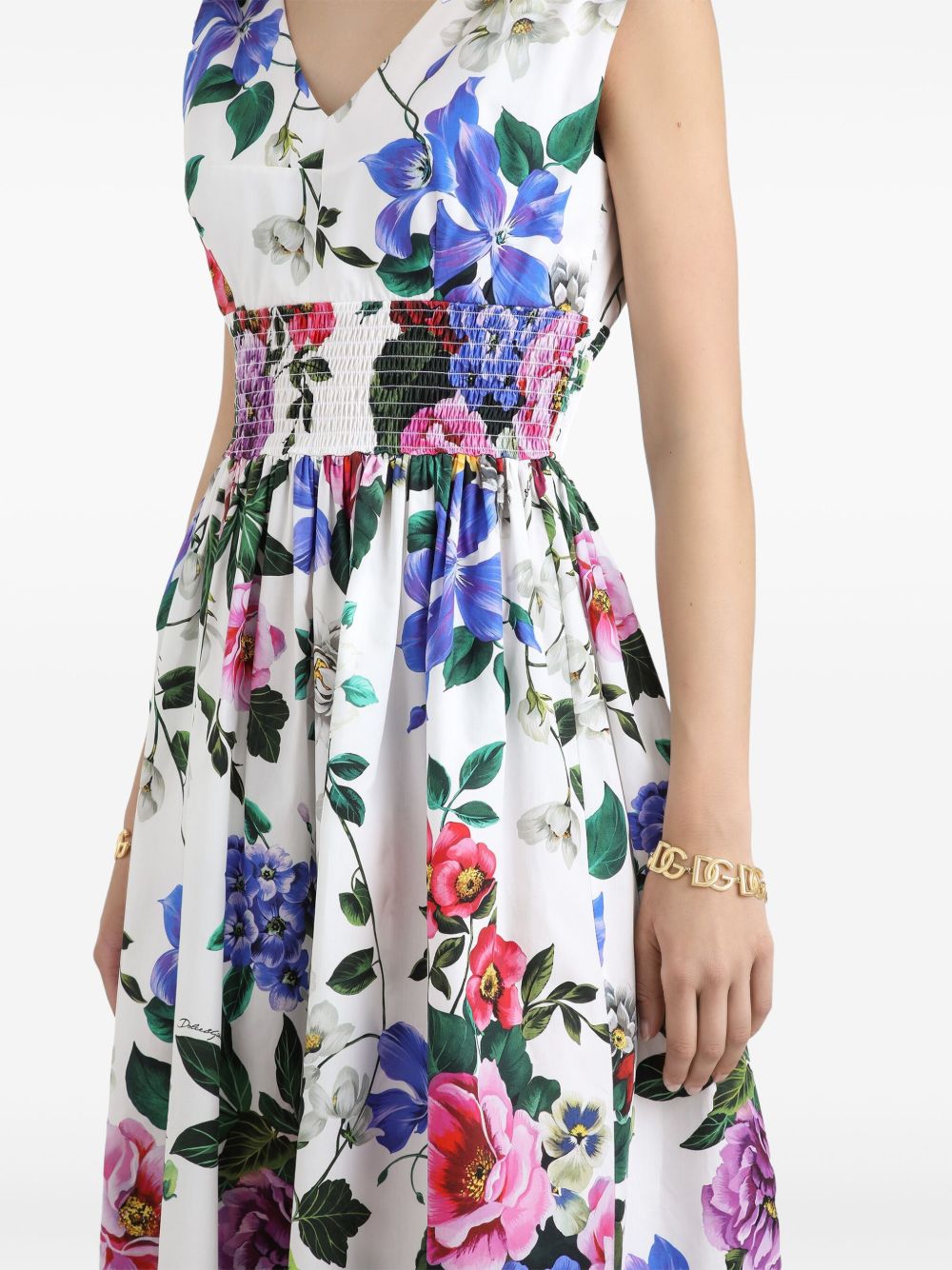 Dolce & Gabbana midi dress in cotton with floral print