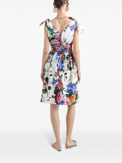 Dolce & Gabbana midi dress in cotton with floral print